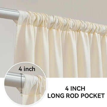 Qfdian 2 Panels Ivory Backdrop Curtains Thick Wrinkle Resistant Polyester Wedding Drapes for Birthday Photography Party Home Decoration